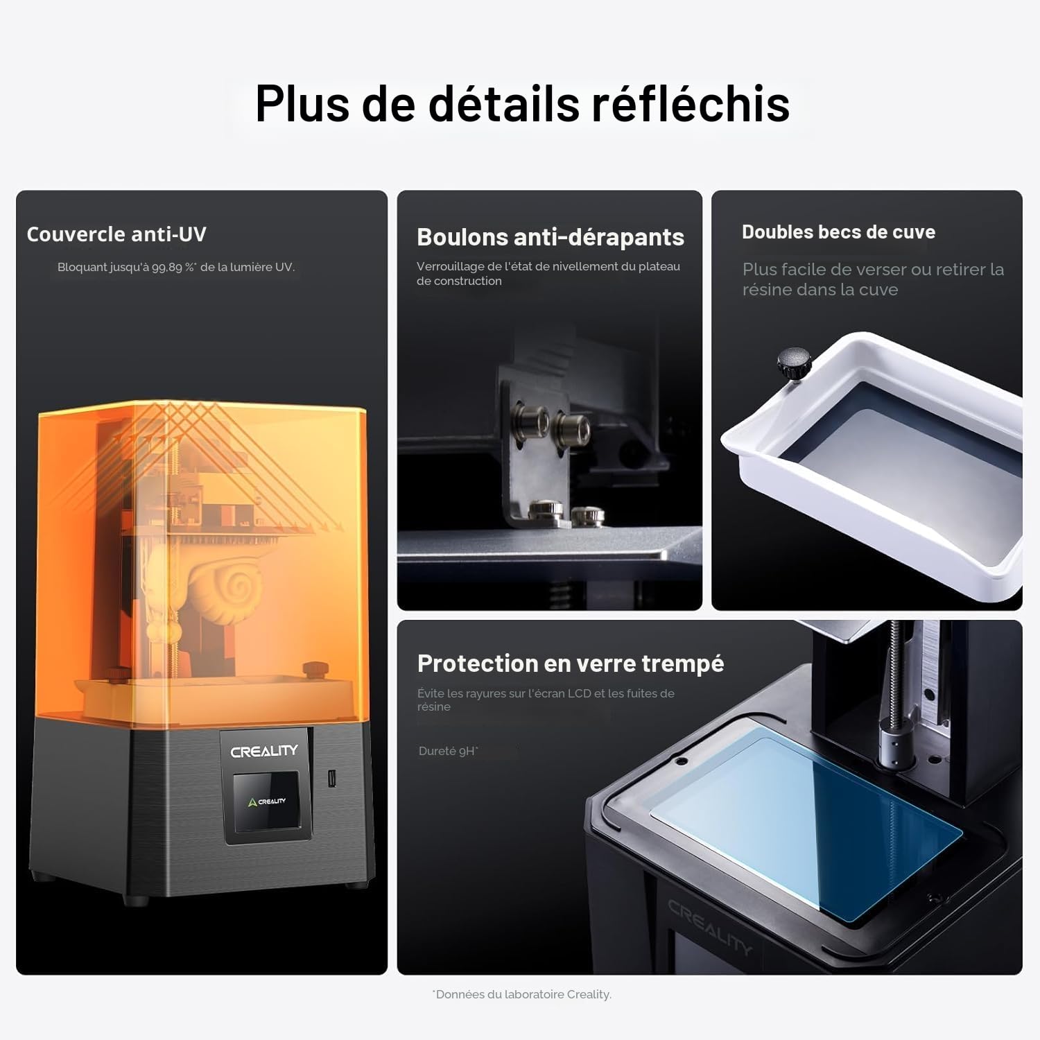 Creality Halot R6 Imprimante 3D en Résine, Écran LCD Monochrome 2K, Source de Lumière Améliorée avec Impression de Haute Précision, Imprimantes 3D en Résine à Flux de Travail Simple pour Débutants