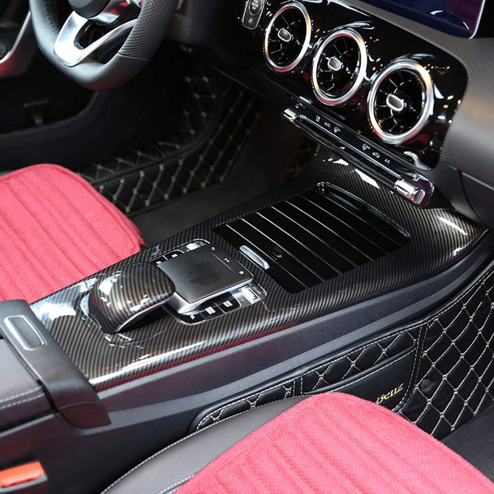 Carbon Fiber Style ABS Car Center Console Protection Frame Trim For Benz A Class W177 2019 Accessories