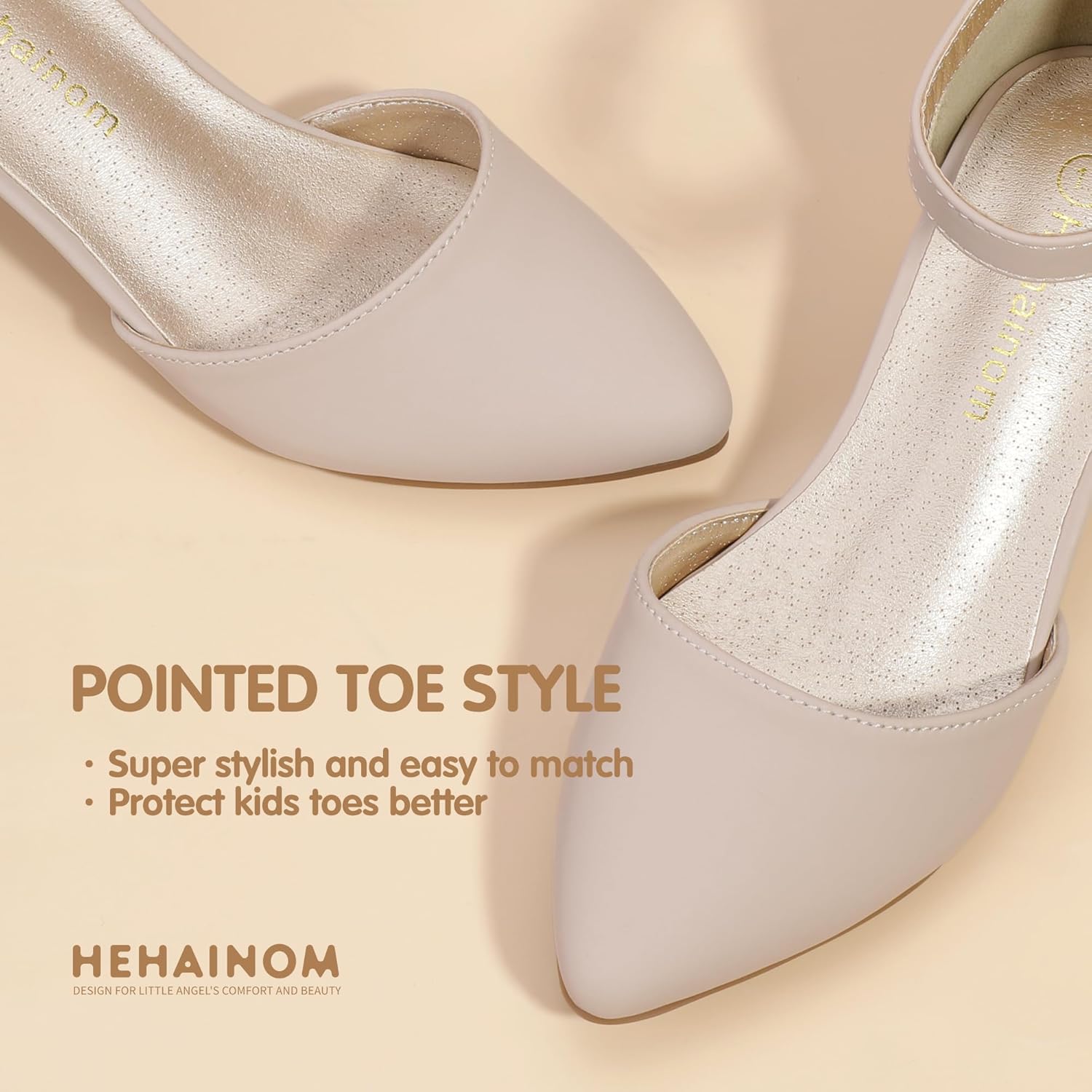 Hehainom Girls Dress Shoes High Heels Sandals Ankle Strap Flower Girl Little Big Kid Mary Jane Wedding Party Communion Mily Pump Shoes - Image 5
