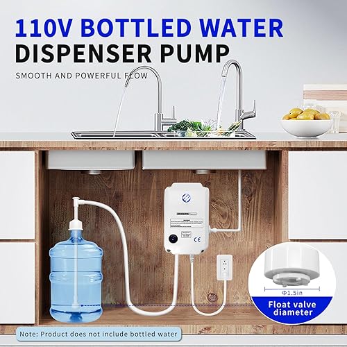 Miniatura 2 de Sistema de bomba dispensadora de agua embotellada para el hogar, bomba de agua potable de flujo de 2 litros, dispensador de entrada única para 5