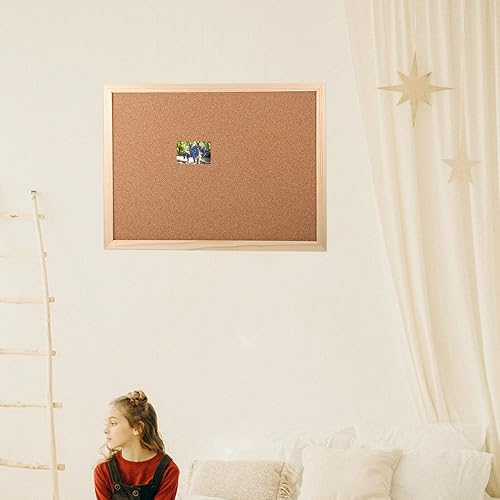 Miniatura 3 de NUOBESTY Tablero de anuncios de doble cara de 11.8 x 15.7 in, para montaje en pared, para presentación, mensaje y aviso, tablón de notas colgante,