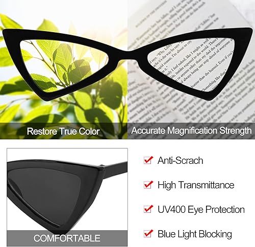 Miniatura 4 de WEMOOTANTS Narrow Reading Glasses for Women Unique Cat Eye Readers 1.0 1.25 1.5 1.75 to 4.0
