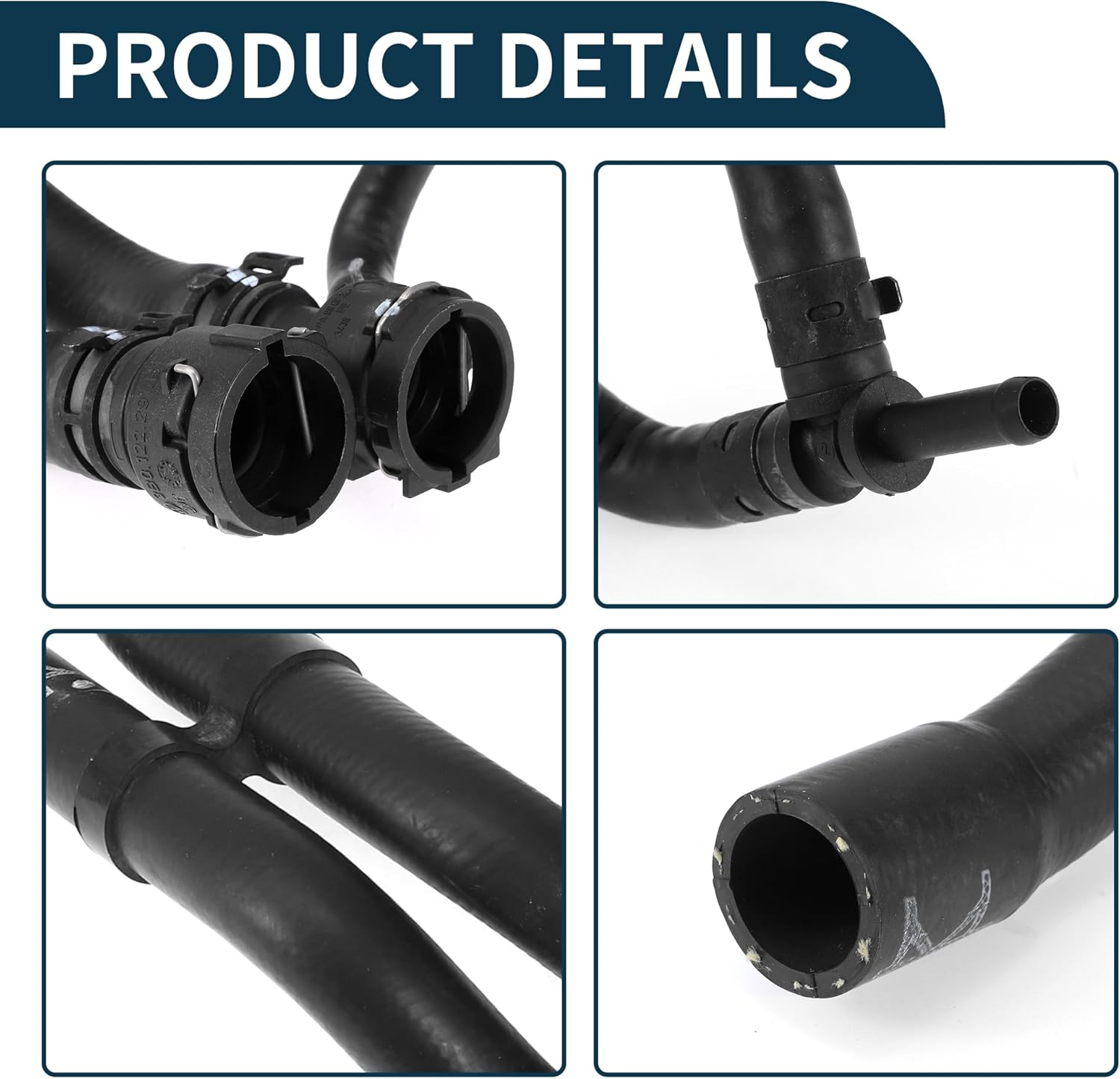 Radiator Hose for Volkswagen Jetta 2.0L 2005-2017 Rubber 1 Pcs Coolant Pipe