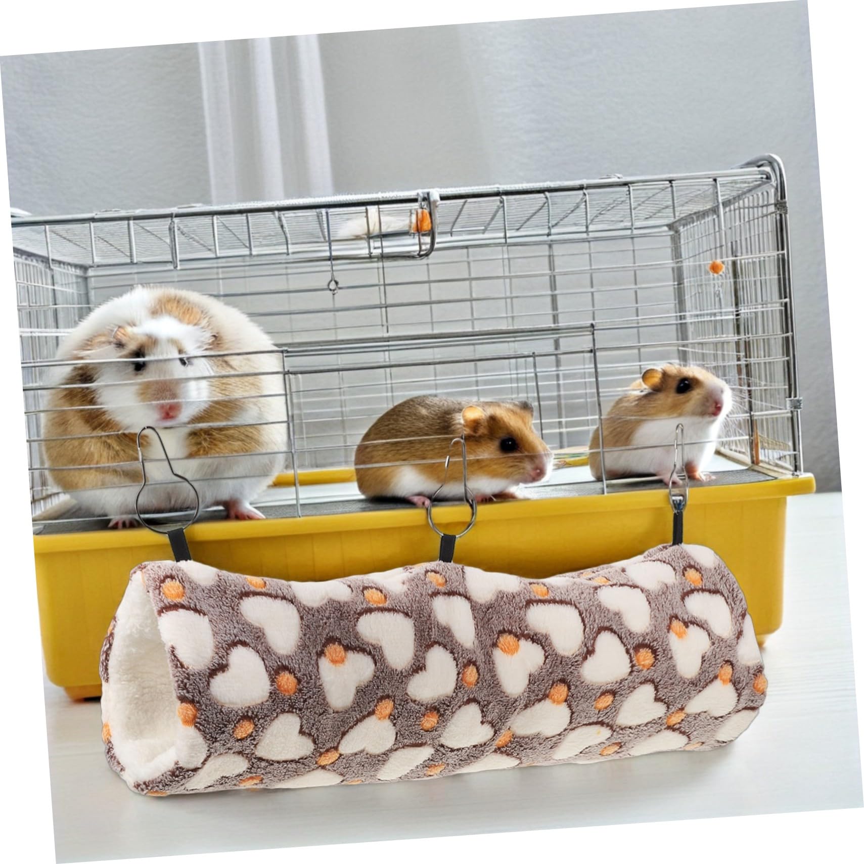 Hohopeti 3pezzi Letto per Criceti Tunnel per Topi Amaca per Furetti Accessori per Piccoli Animali Domestici Nido Caldo per Criceti Casa per Cincillà Nascondiglio per Porcellini