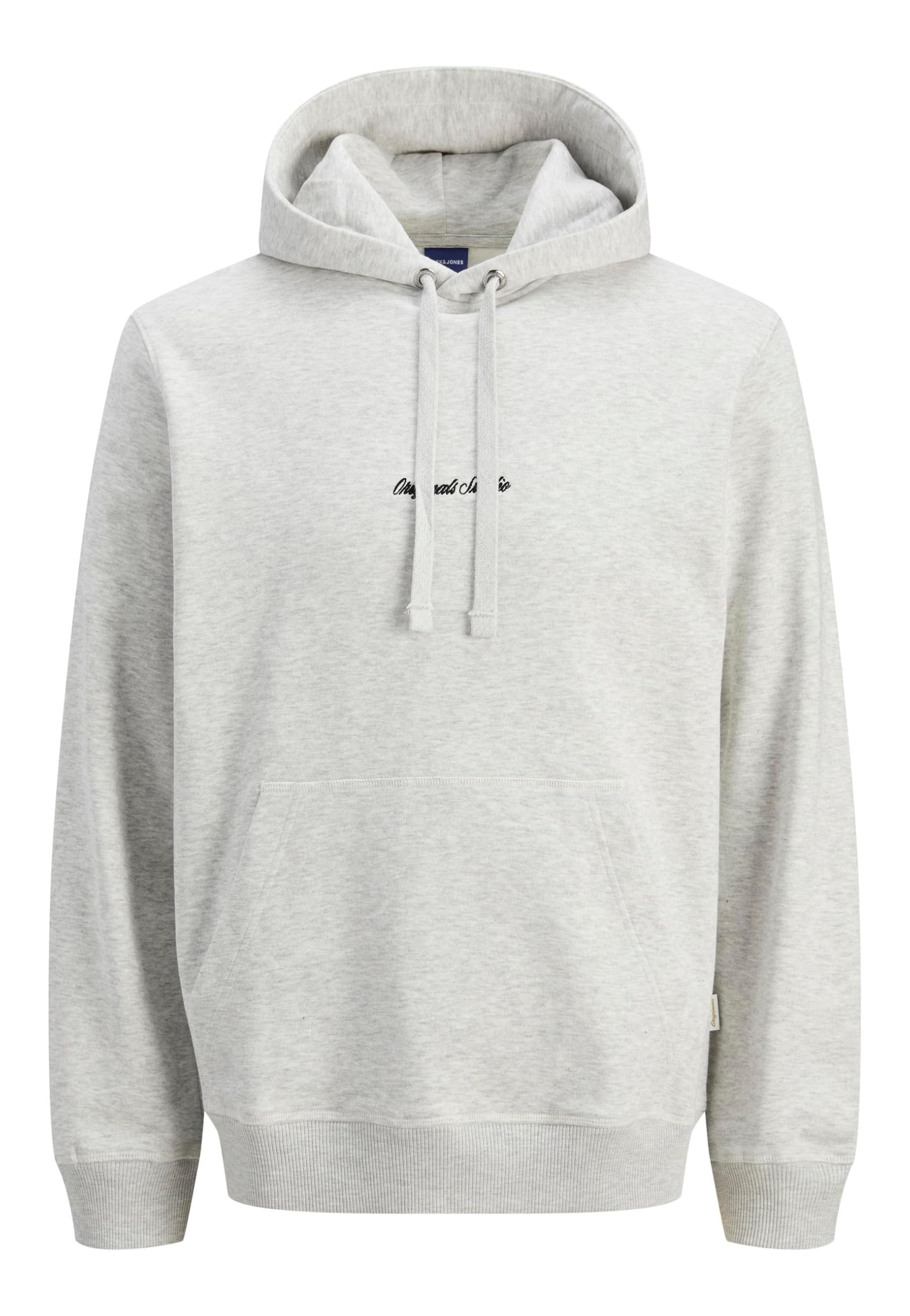 JACK & JONES Jornorrebro Emb Sweat Hood Pls - Plus Size, White melange, 3XL