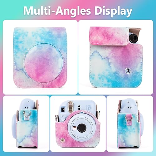 Miniatura 5 de MUZIRI KINOKOO Funda para cámara instantánea Fujifilm Fuji Instax Mini 12Polaroid Mini 12 - Funda protectora de piel sintética con correa ajustable