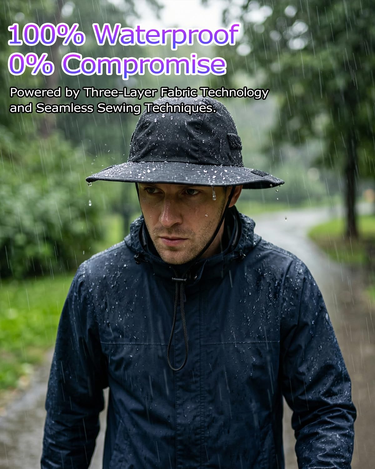 Zylioo L/XL/XXL wodoszczelny kapelusz rybacki na dużą głowę, UPF50+, ochrona przed słońcem, letni kapelusz przeciwsłoneczny do użytku na zewnątrz