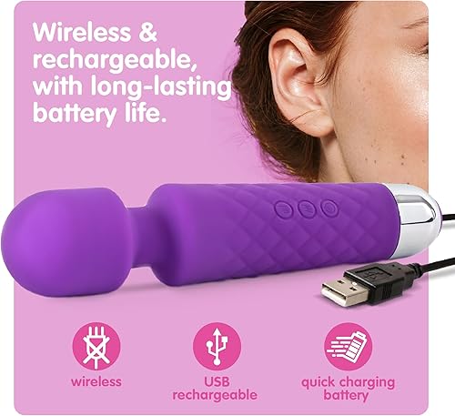 Miniatura 32 de Barra masajeadora Six Nine personal, recargable, inalámbrica, con 20 patrones de vibración, 8 velocidades, incluye bolsa de viaje