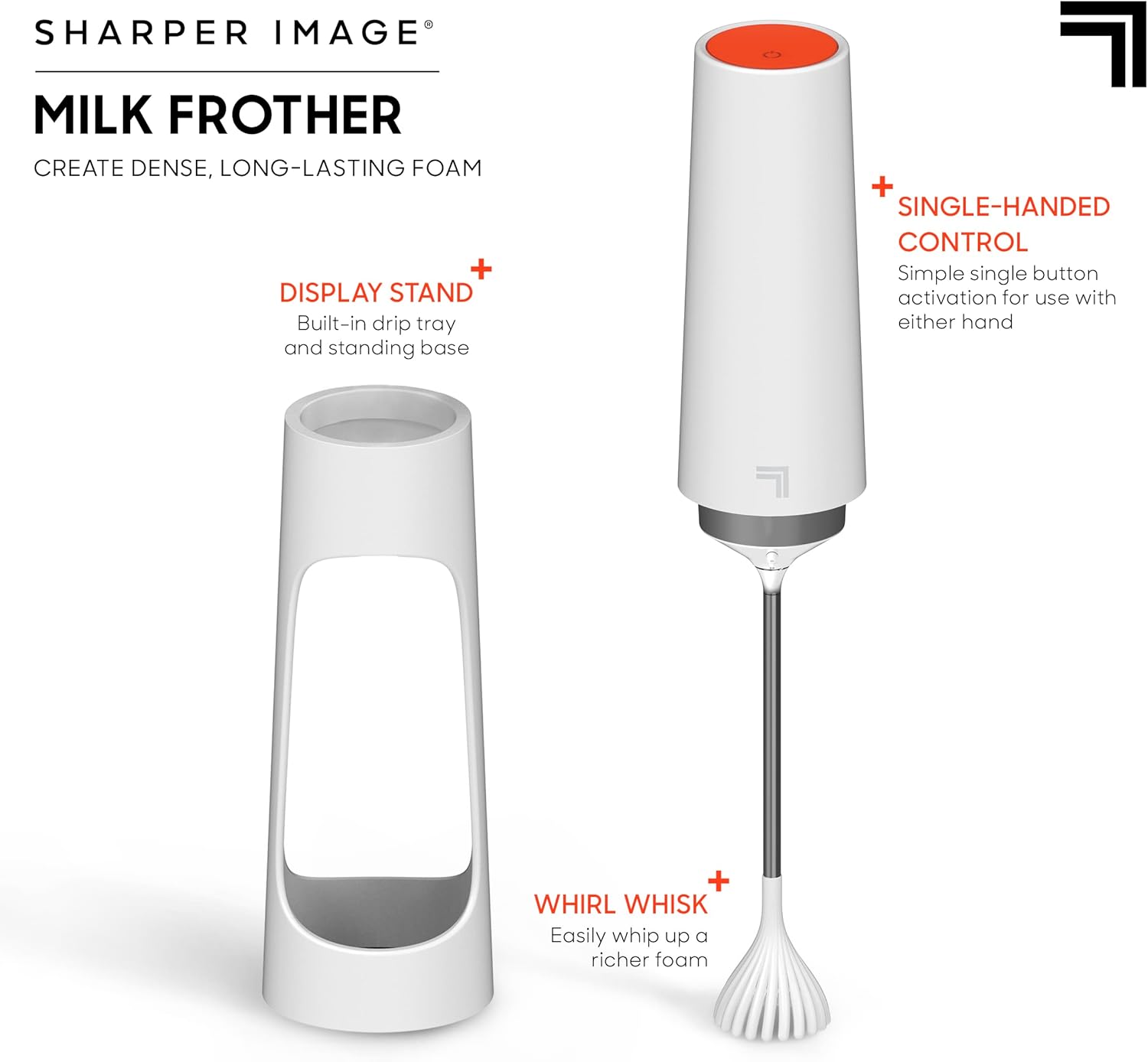 Buy SHARPER IMAGE Electric Milk Frother with Stand & Drip Tray