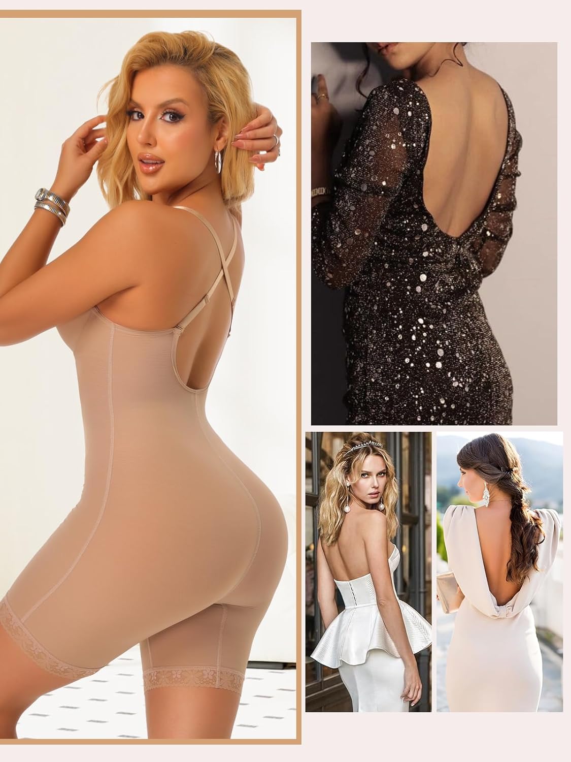 JOYSHAPER Bodysuit for Women Tummy Control Deep U Plunge Shapewear Backless Full Body Shaper Strapless Corset Body Suit Top - Image 5