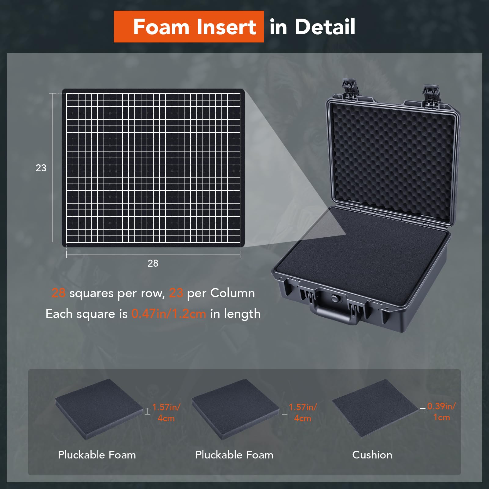 Lykus HC-3510 Custodia Valigia Case impermeabile con Schiuma, Dimensioni interne 35x30x13 cm, Adatto per Fotocamera reflex, drone piccolo, videocamera, action camera e altri
