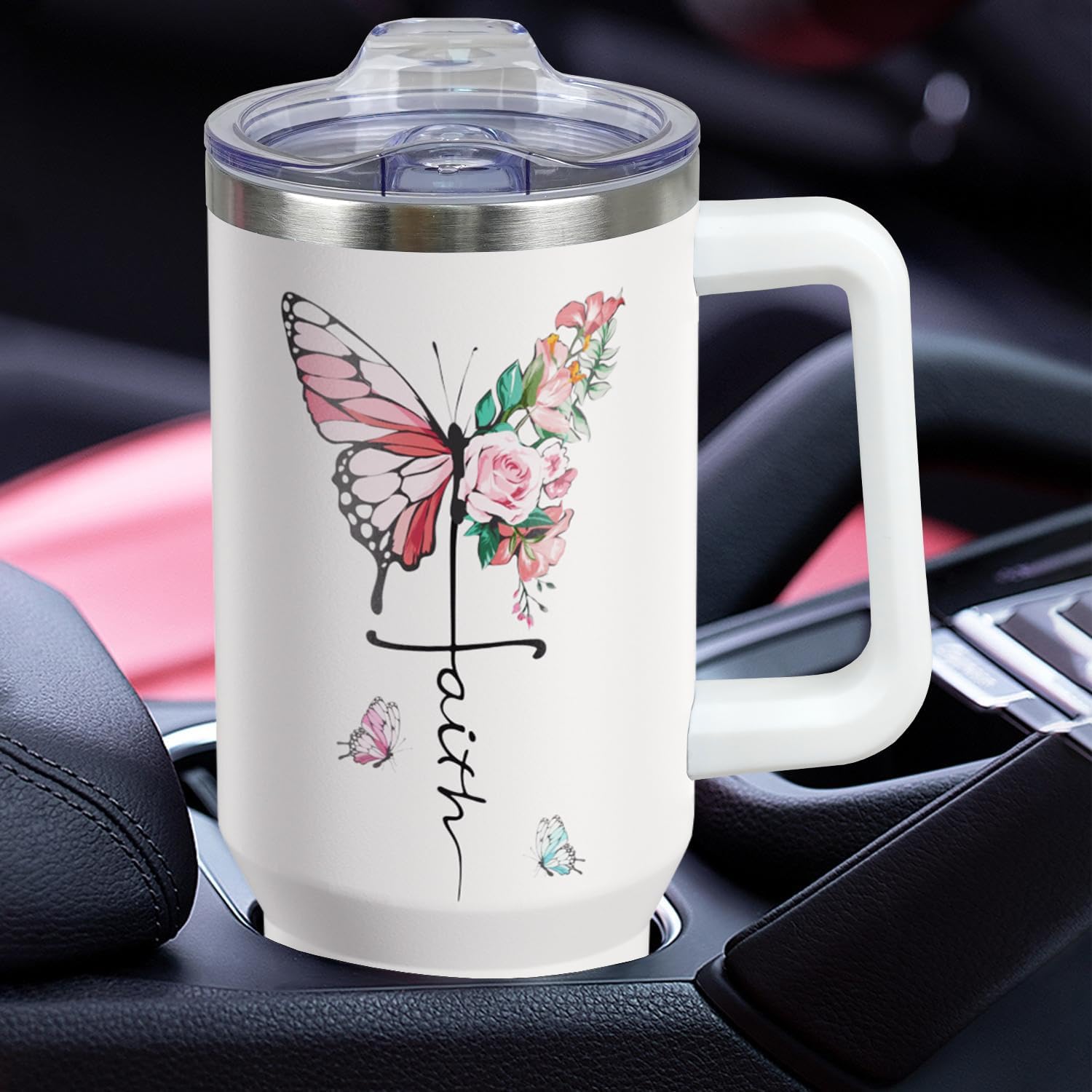 Christian Gifts For Women Religious Gifts Encouraging Inspiration Gift - 40 oz Christian Tumbler With Handle Faith Tumbler Cup With Straw Christian Travel Coffee Mug With Lid - Image 6