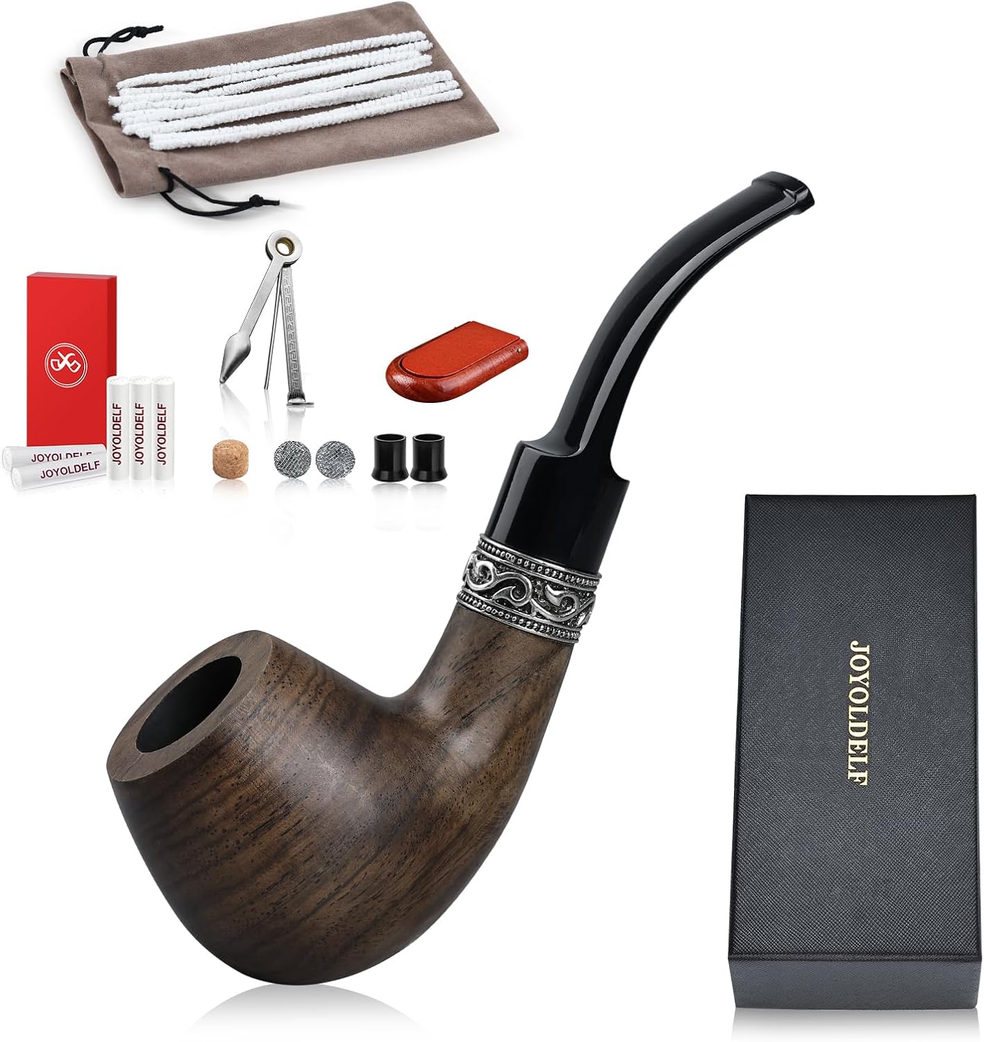 Joyoldelf Tobacco Pipe, Wooden Smoking Pipe with Kuwait