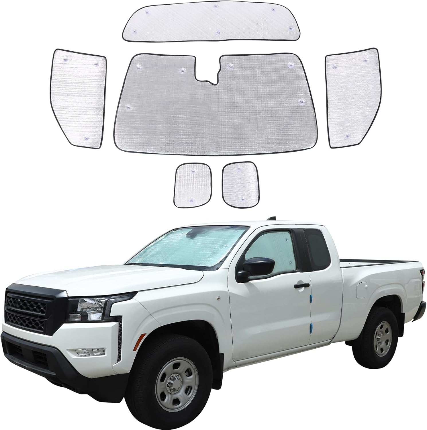 Aunginsy Car Full Windshield Sunshade Compatible with Nisan Frontier 2022-2024 Automotive Windshield Sunshades Foldable Reflective Sun Visor for UV Rays/Sun Heat Full Protect Car Interior Accessories