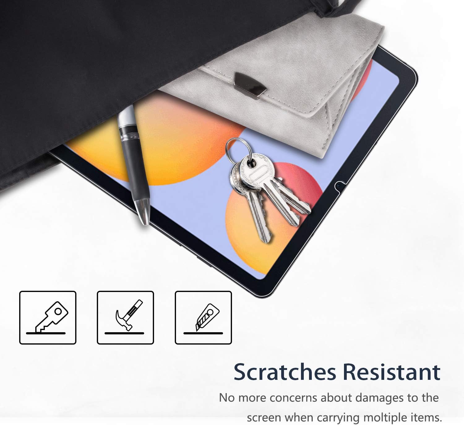 Orzero (2 Pack) Compatible for Samsung Galaxy Tab S6 Lite Tempered Glass Screen Protector, 9 Hardness HD Anti-Scratch Full-Coverage (2.5D Arc Edges) (Lifetime Replacement)