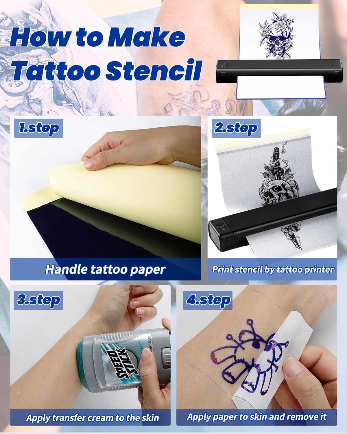 Papel De Transferencia Para Tatuajes Temporales - 10 Hojas A4, Para Impresora De Inyección O Láser
