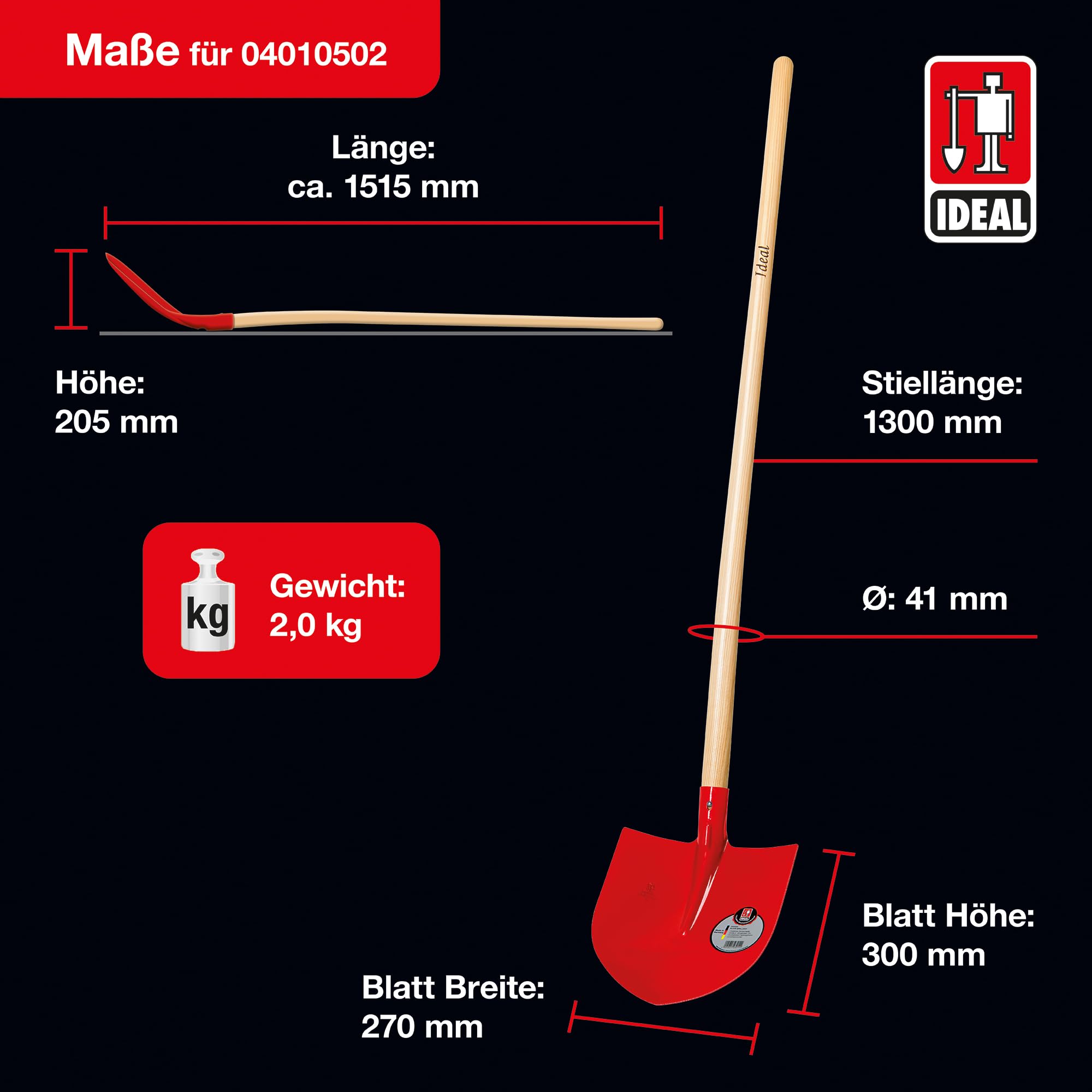 IDEAL 4010502 - Pala para jardinería