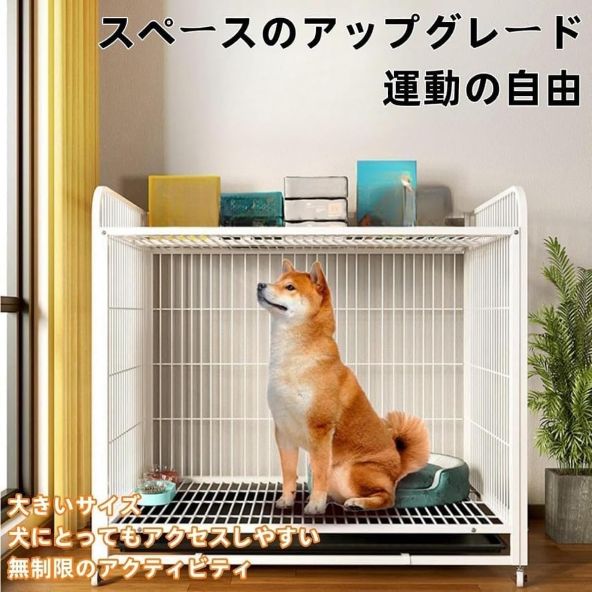 Amazon.co.jp: REENEW 犬 ゲージ 屋根付き 大型犬 ゲージ 組立簡単