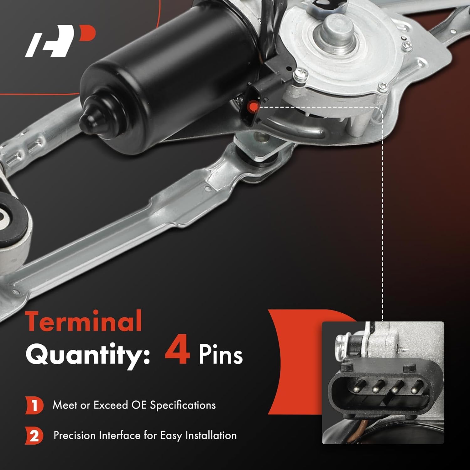 A-Premium Front Windshield Wiper Motor and Linkage Assembly Compatible with BMW E39 Series 530i 2001-2003, 540i 1997-2003, 528i 1997-2000, 525i 2001-2003, M5 2000-2003