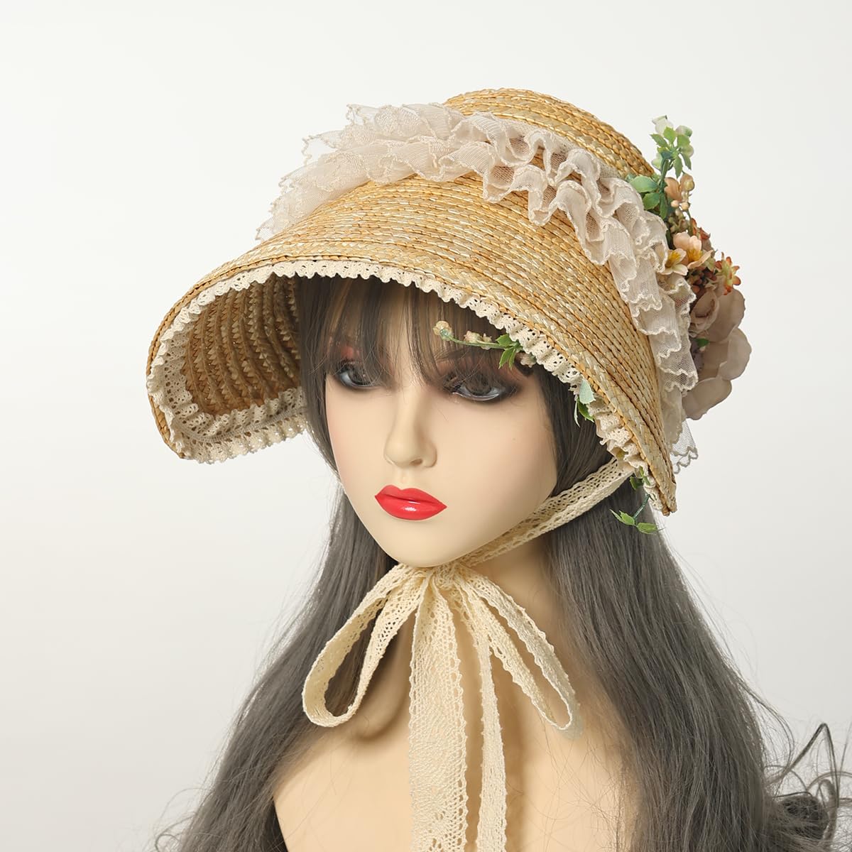 COSDREAMER Cappello Vittoriano da Donna, Stile Vintage, da tè, con Fiori