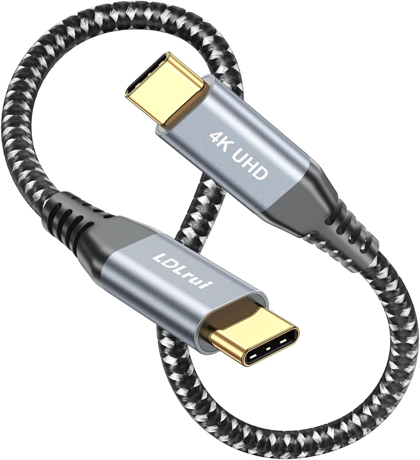LDLrui ショートUSB CからUSB Cケーブル 20Gbps データ転送ケーブル 1フィート USB 3.2 Type C Gen2 PD 100W 高速充電 4K ビデオモニターコード Thunderbolt 3/4 MacBook iPad Galaxy Chromebookなどに対応
