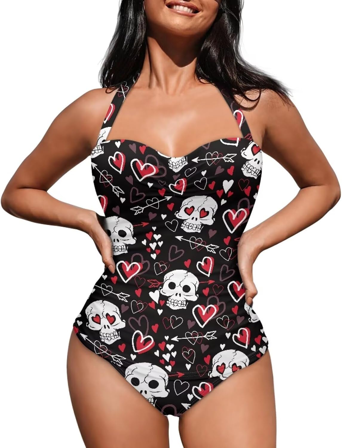 One Piece Swimsuit Women's Cosy Swimwear with Halter Strap Bathing Suit Monokini for Ladies Swimming Surfing