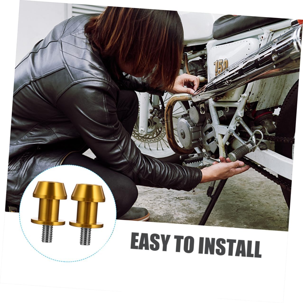 4pcs 8mm Motorcycle Swingarm Bobbins Cnc Swing Arm Spool Sliders Replacement Rear Stand Screws Compatible with Sportbikes and Motorbikes
