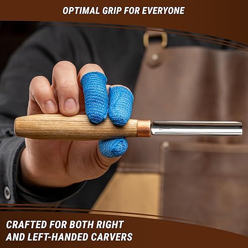 Miniatura 5 de BeaverCraft Cuchillo compacto para tallar madera Gouge K910 para carpintería de mano para principiantes y profesionales