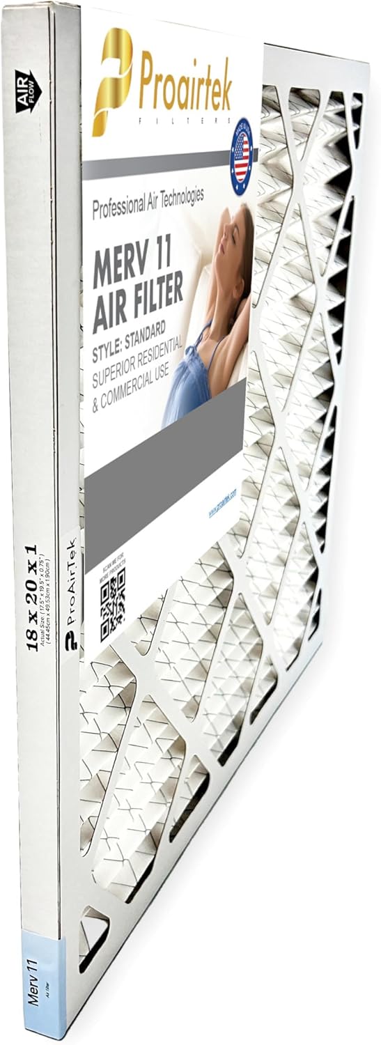 Proairtek AF18201M11SWH Model 18x20x1 Air Filter, MERV 11; Ideal for Anyone Wanting Clean, Crisp Air in Their Home