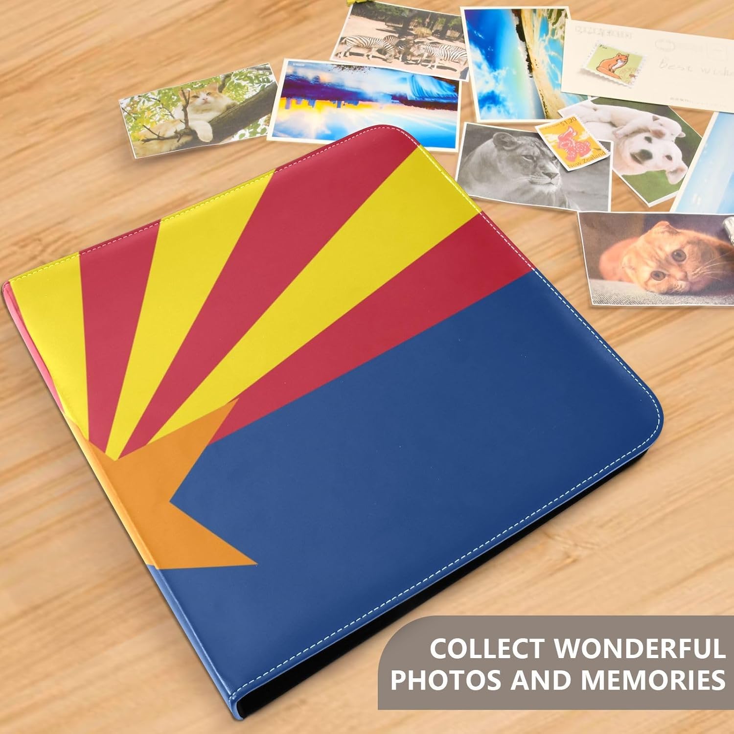 Photo Album Binders Book Photo Album Self Adhesive (user) 4x7 Arizona State Flag (usa)