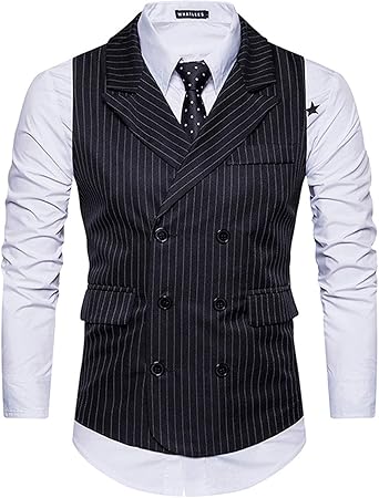 grey double breasted vest