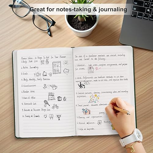 Vista 48 de Comix Paquete de 6 cuadernos rayados para el trabajo, 240 páginas, 5.5 x 8.3 pulgadas, negro, tapa dura, tamaño A5 mediano con rayas universitarias