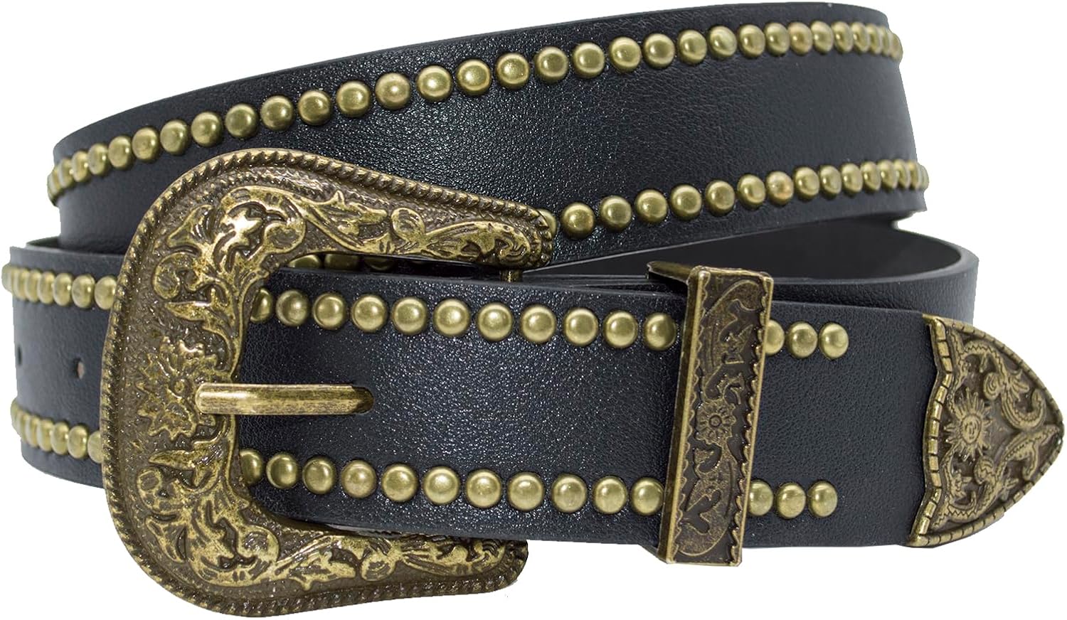 Western Belt for Women Cowgirl Cowboy Belts with Vintage Buckle Studded Western Belt - Image 7