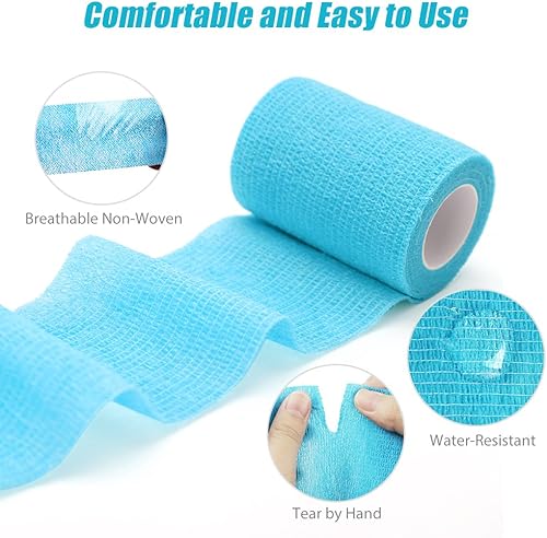 Miniatura 5 de LotFancy Envoltura veterinaria para caballos, paquete de 10, 3 pulgadas por 5 yardas, envoltura de vendaje autoadhesiva, cinta médica de primeros