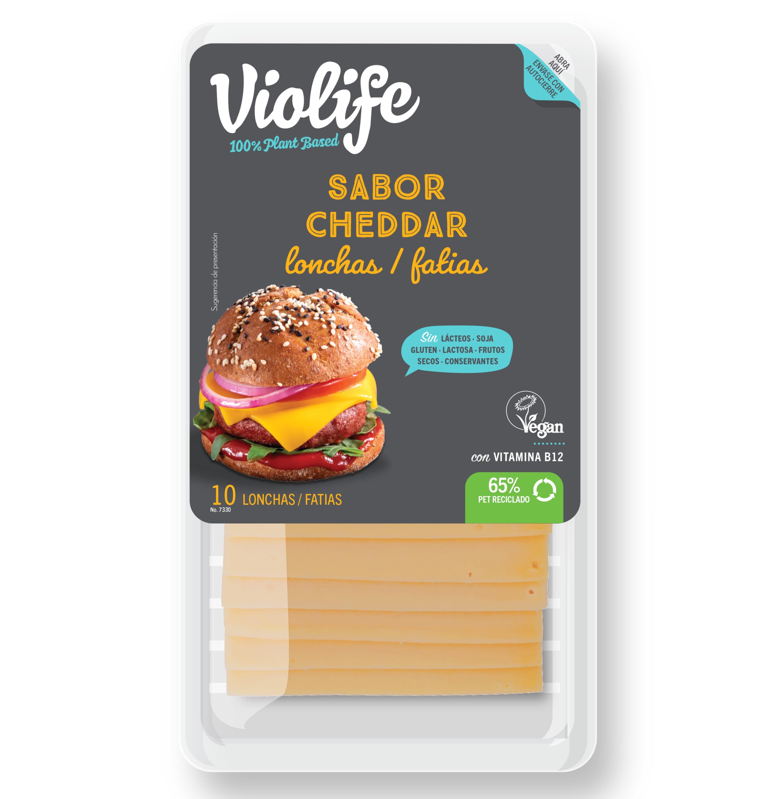 Lonchas veganas sabor cheddar 200gr Violife