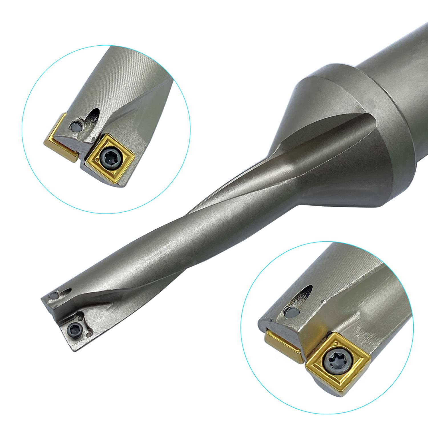 Zouzmin 10pcs SPMG050204 Drilling Inserts + 1pc End Mill U Drill 14.5 ...