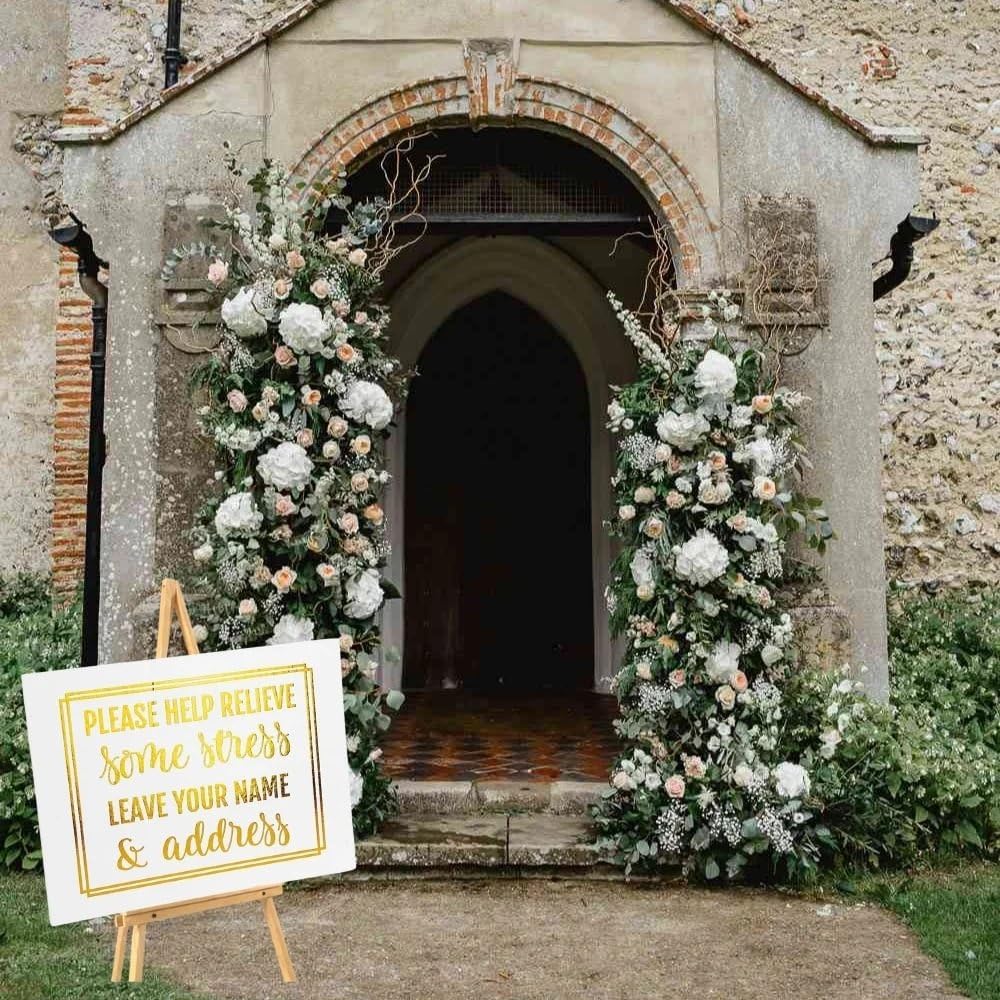 Fun Express Elegant Bridal Shower Address Sign - Personalized Party Decor - 1 Piece - Custom Design - Perfect for Wedding Shower - Stylish & Versatile