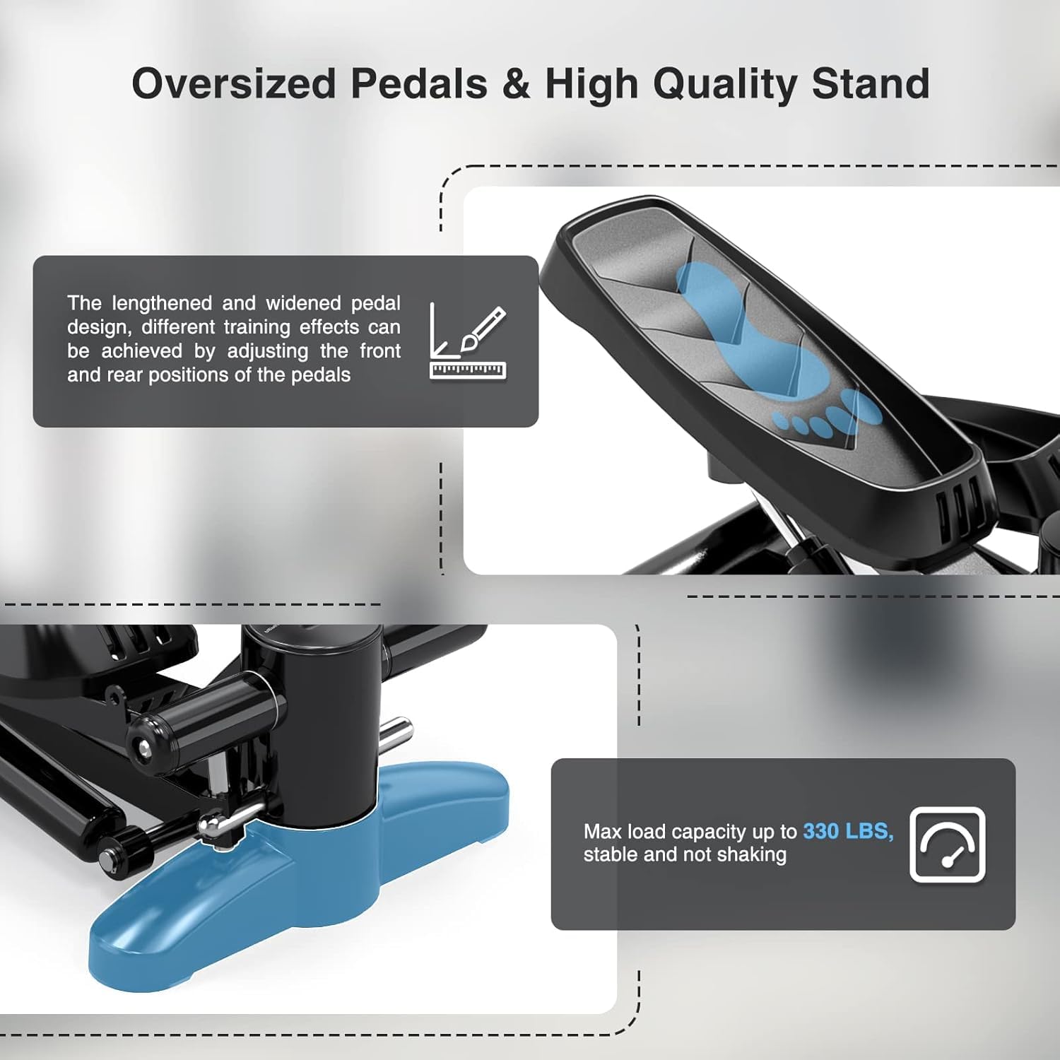 Mini Stepper 2 En 1 Silencieux 150kg Avec Écran LCD Et Cordes - Appareil Fitness Maison Pour Jambes Bras Fessiers