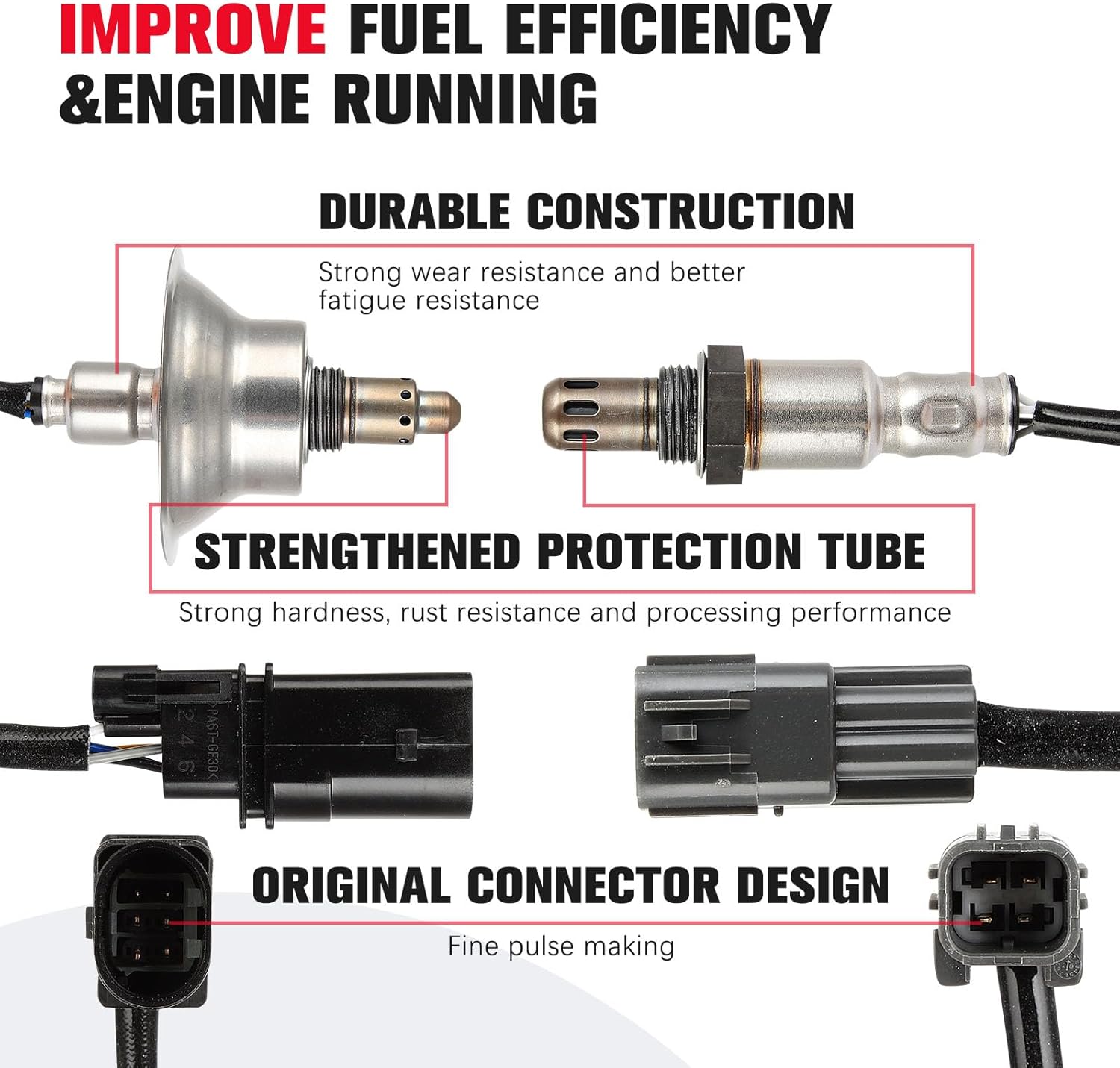Oxygen Sensor O2 Sensor Upstream Downstream Compatible for Hyundai Santa Fe 2019–2020, 234-5714 234-8031, 2PCS