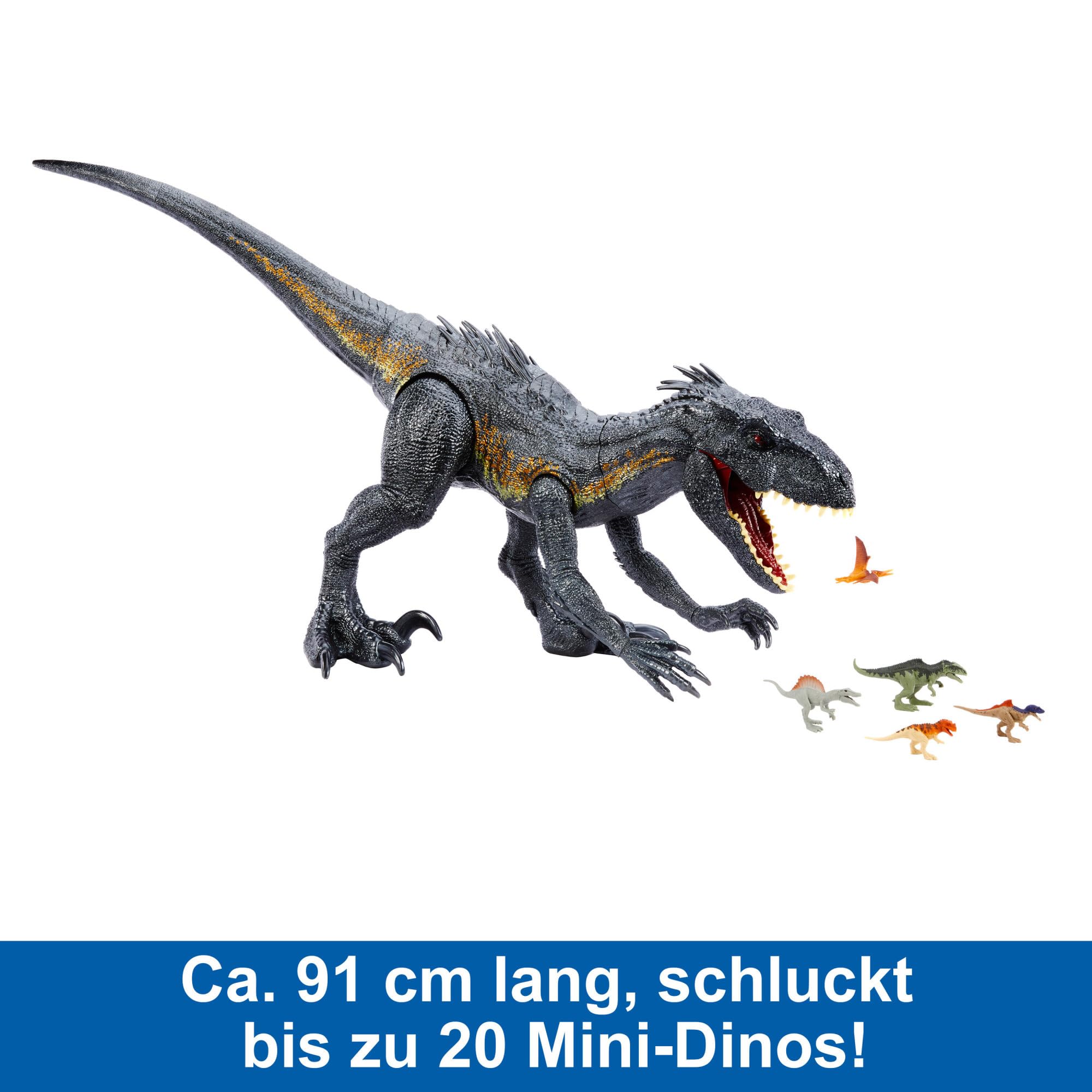 Mattel JURASSIC WORLD Das Gefallene Königreich - Riesendino Indoraptor, verschlingt bis zu 20 Minifiguren, über 90 cm lang, authentisches Design, für Kinder ab 4 Jahren, HKY14