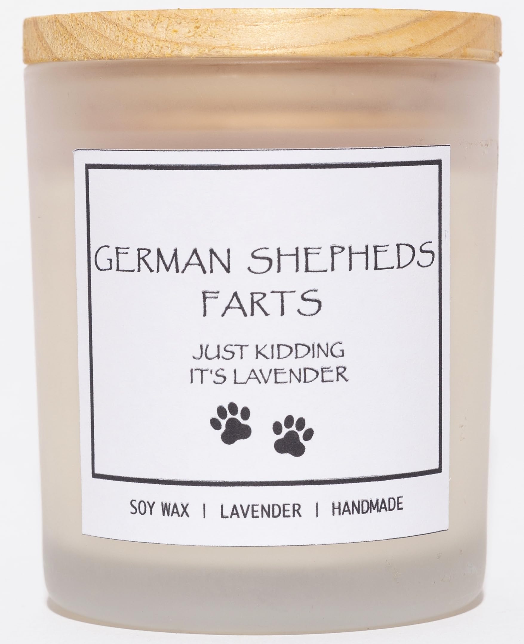 German Shepherd Gifts, German Shepherd Decor, Dog Mom Gifts for Women, Dog Farts Candle, Pet Friendly Lavender Scented Candle, Natural Soy Wax & Natural Essential Oils