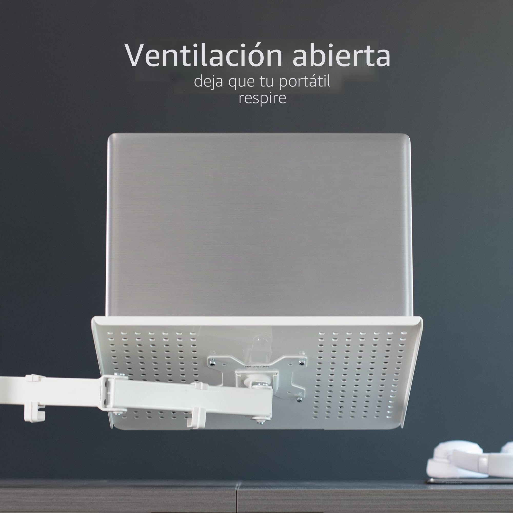 Vivo Soporte para Monitor de computadora y computadora portátil Totalmente Ajustable de 13 a 32 Pulgadas, Soporte con opción de Ojal, se Adapta a portátiles de hasta 17 Pulgadas, Blanco STAND-V002CW