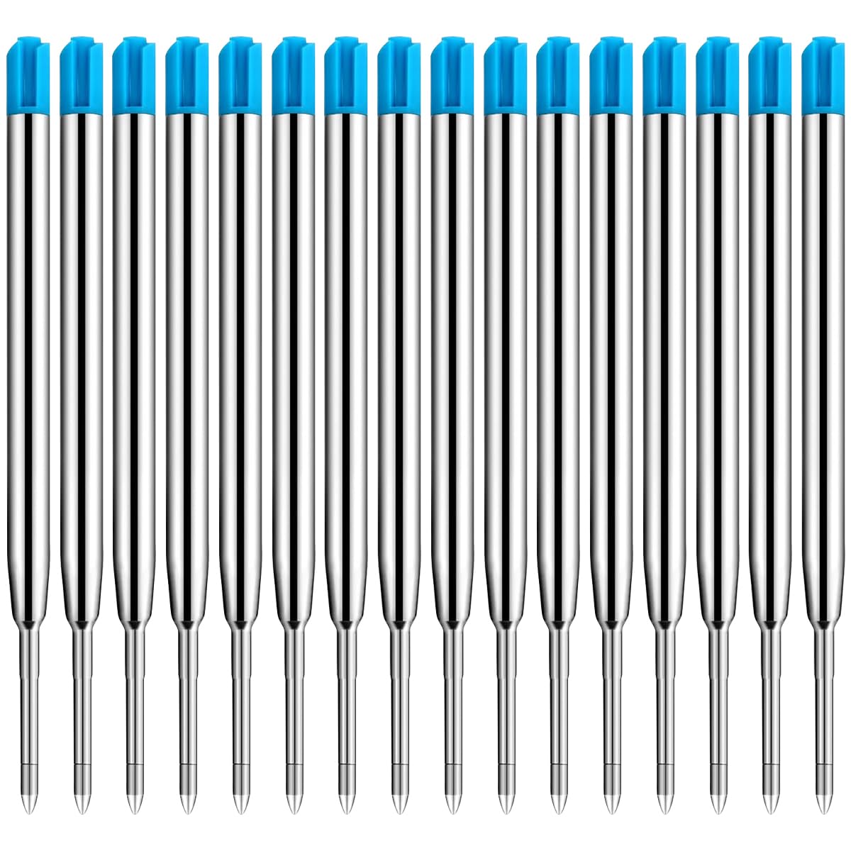 15 Ricariche Per Penna A Sfera In Metallo – Mine Blu 1.0 Mm, Compatibili Formato G2, Scrittura Fluida E Antigraffio