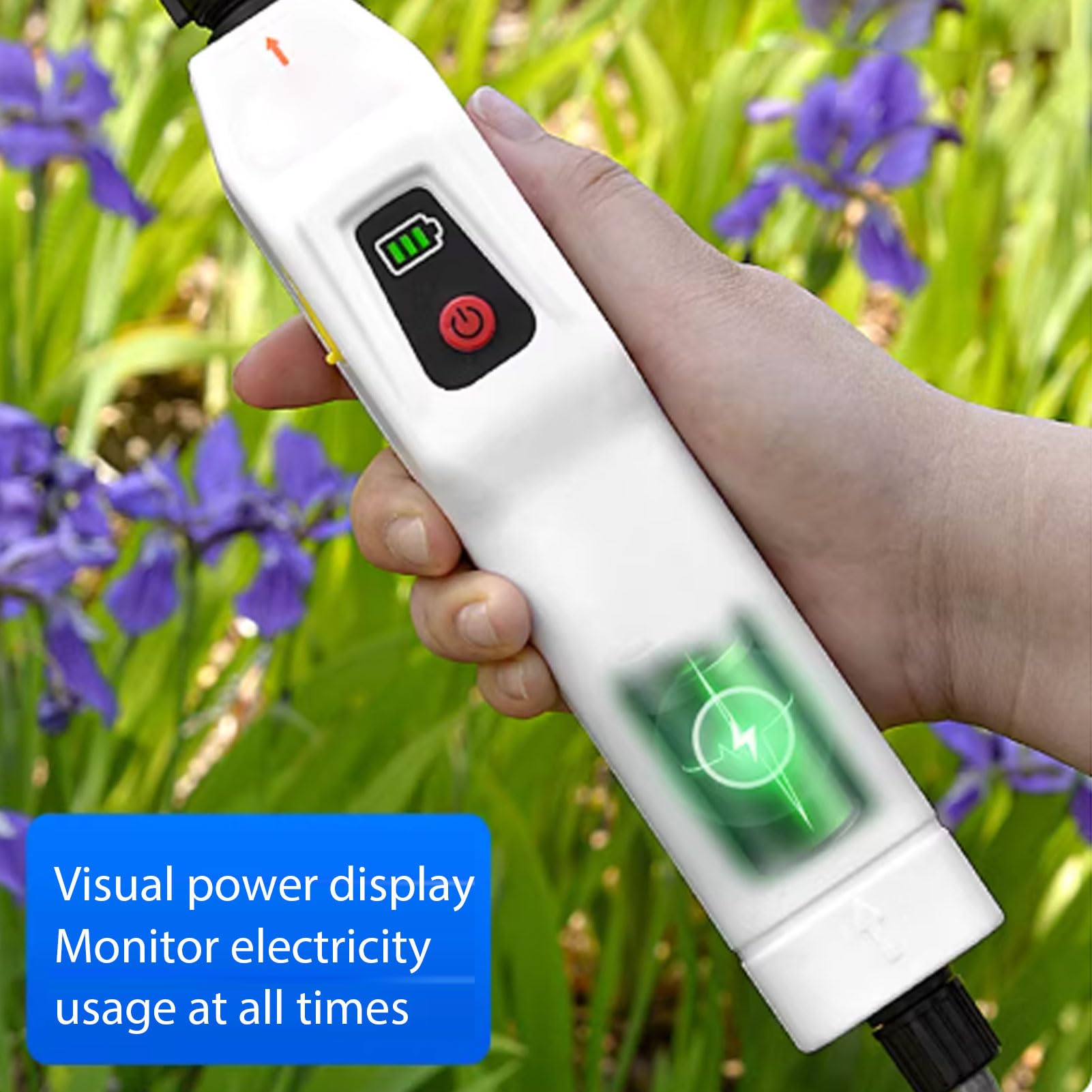 Spruzzatore Alimentato a Batteria, Spruzzatore da Giardino Ricaricabile da 10 Litri 2400 MAh, Pompa Elettrica dell'acqua con 2 velocità 3 Ugelli Bacchetta Estensibile Cinghia Regolabile per
