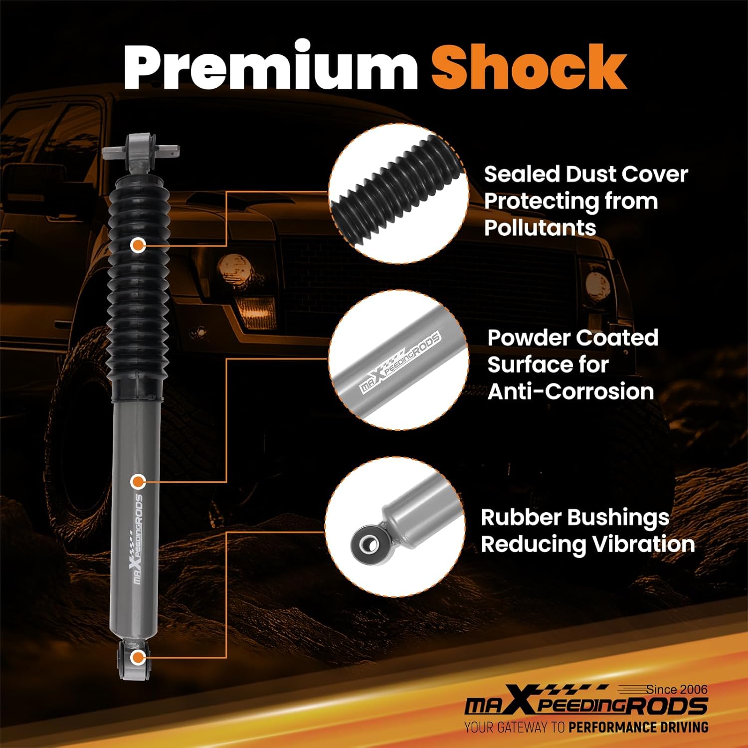 maXpeedingrods 2.5" Lift Kit for 1997-2006 Jeep Wrangler TJ, LJ 4WD with 6Cyl w/ G1 Version Shocks
