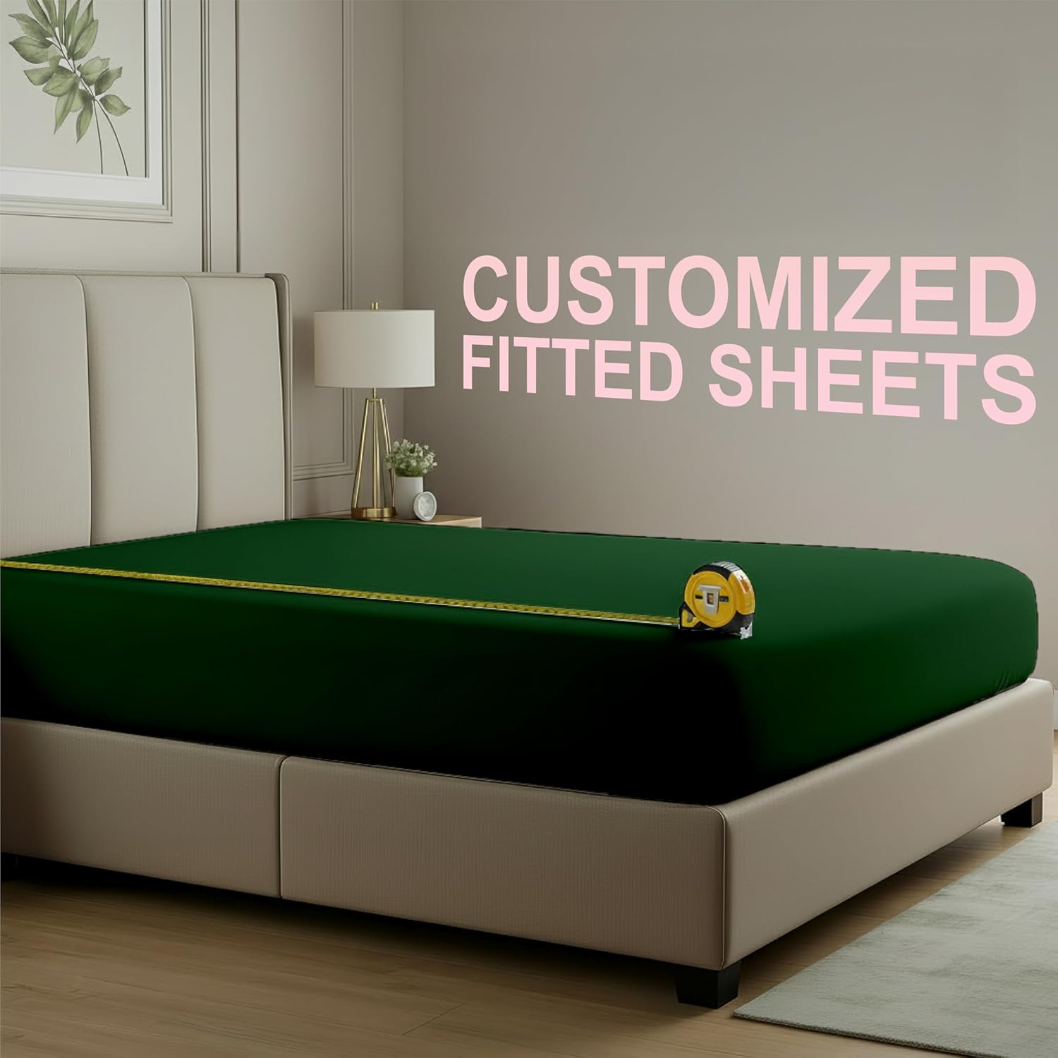 Custom Size Polycotton Sheets for Antique Beds - Fitted Bed Sheets Cotton Blend for Irregular or Vintage Bed Sizes, Soft & Durable, Tailored to Exact Dimensions w/Elastic, Solid Colors