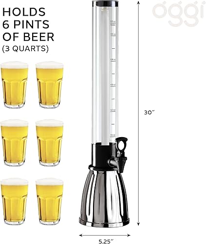 Miniatura 3 de Oggi - Dispensador de cerveza con espiga EZ-Pour, 2.75 cuartos de galón, color negro