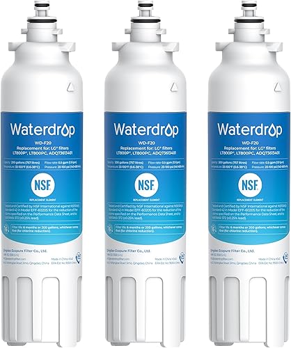 Miniatura 1 de Waterdrop Filtro de agua para refrigerador ADQ73613401, repuesto para LG LT800P, ADQ73613408, ADQ75795104, ADQ73613402, Kenmore 9490, 46-9490,