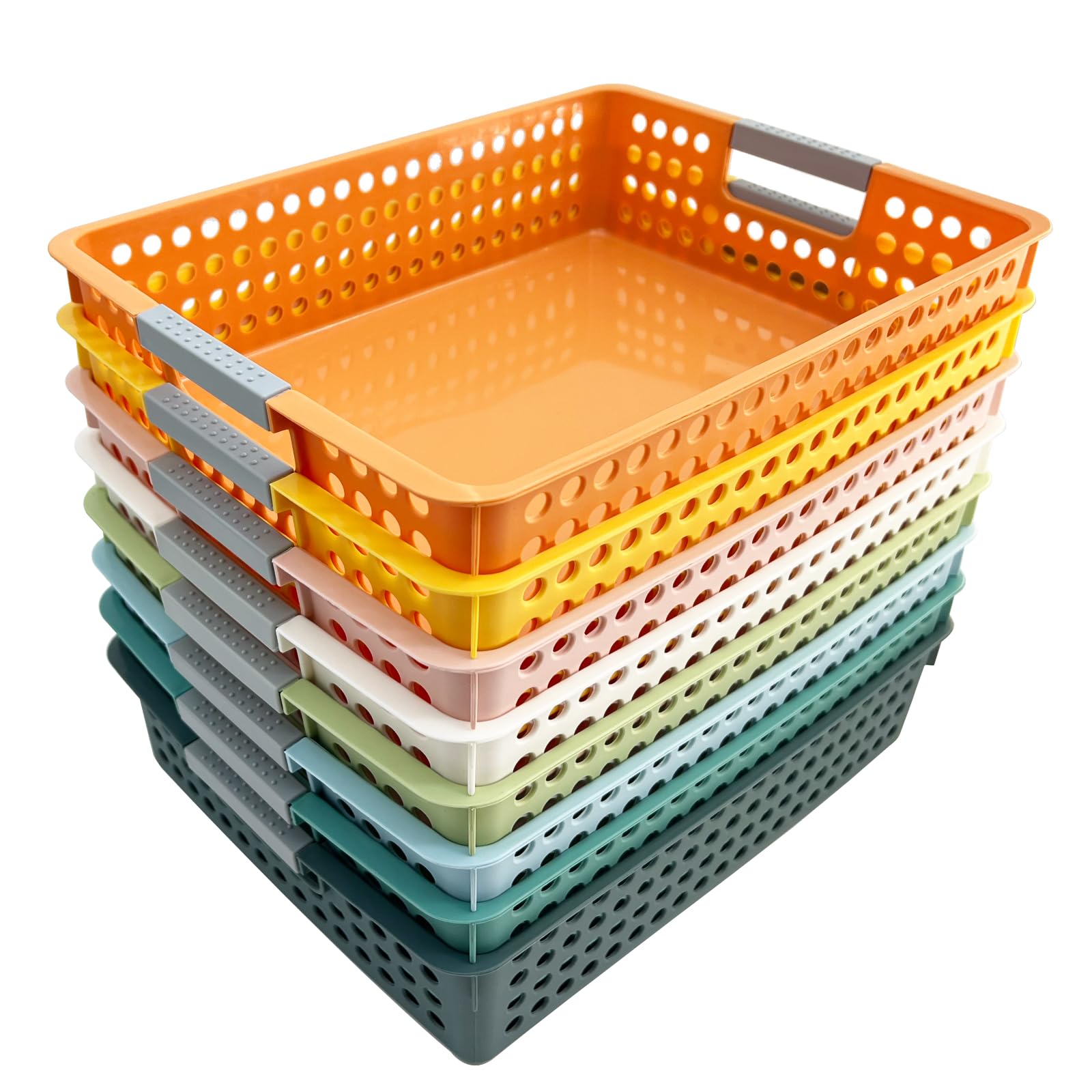 DLUCKY 8 sztuk półek papierowych do organizacji i przechowywania papieru 4A, do klasy, zabawek, kredek, rzemiosła, również do biblioteki, szuflady, biura, kuchni, 8 sztuk