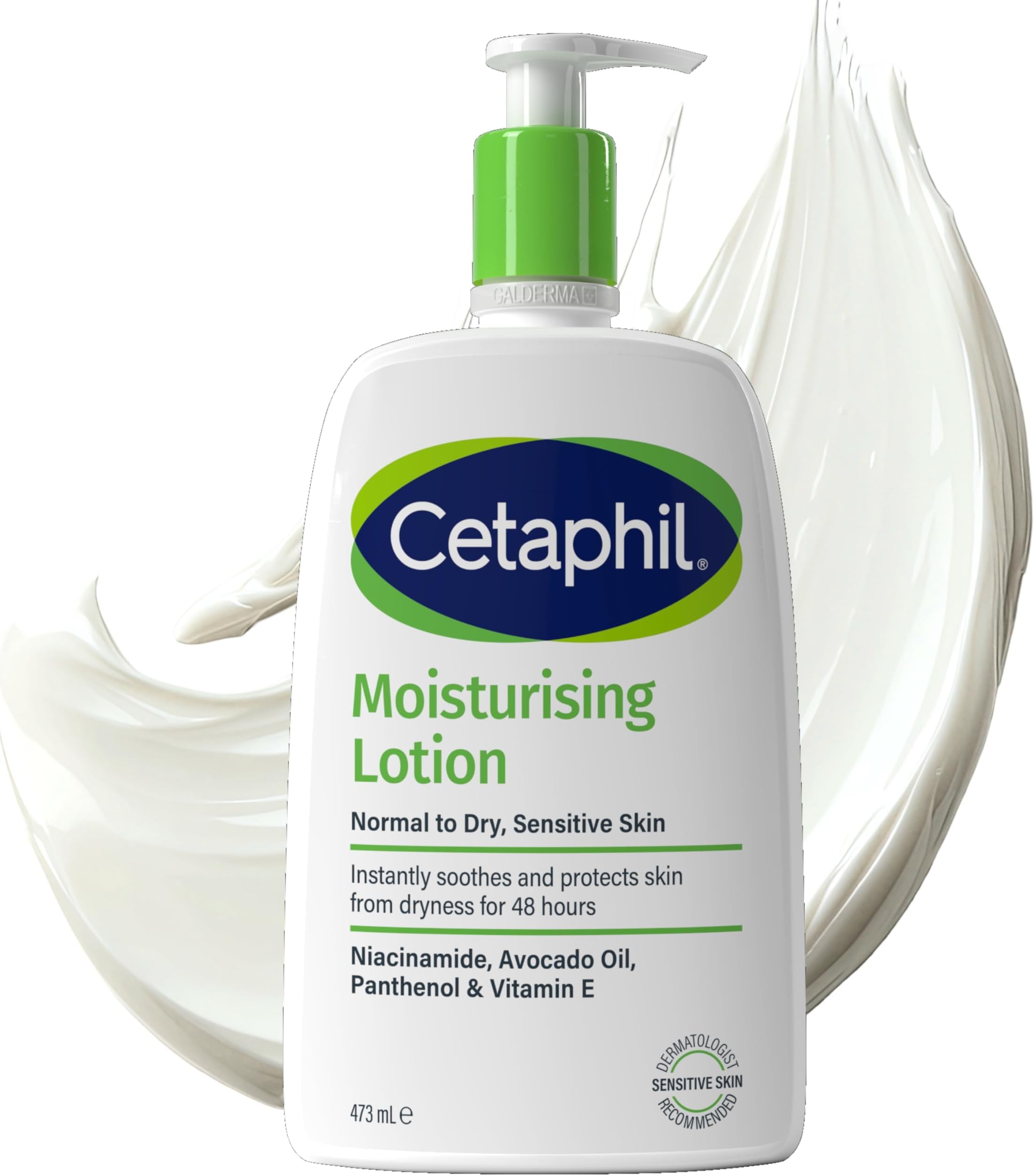 Face & Body Moisturiser, 473ml, Moisturising Lotion For Normal To Dry, Sensitive Skin, With Niacinamide & Vitamin E, Packaging May Vary